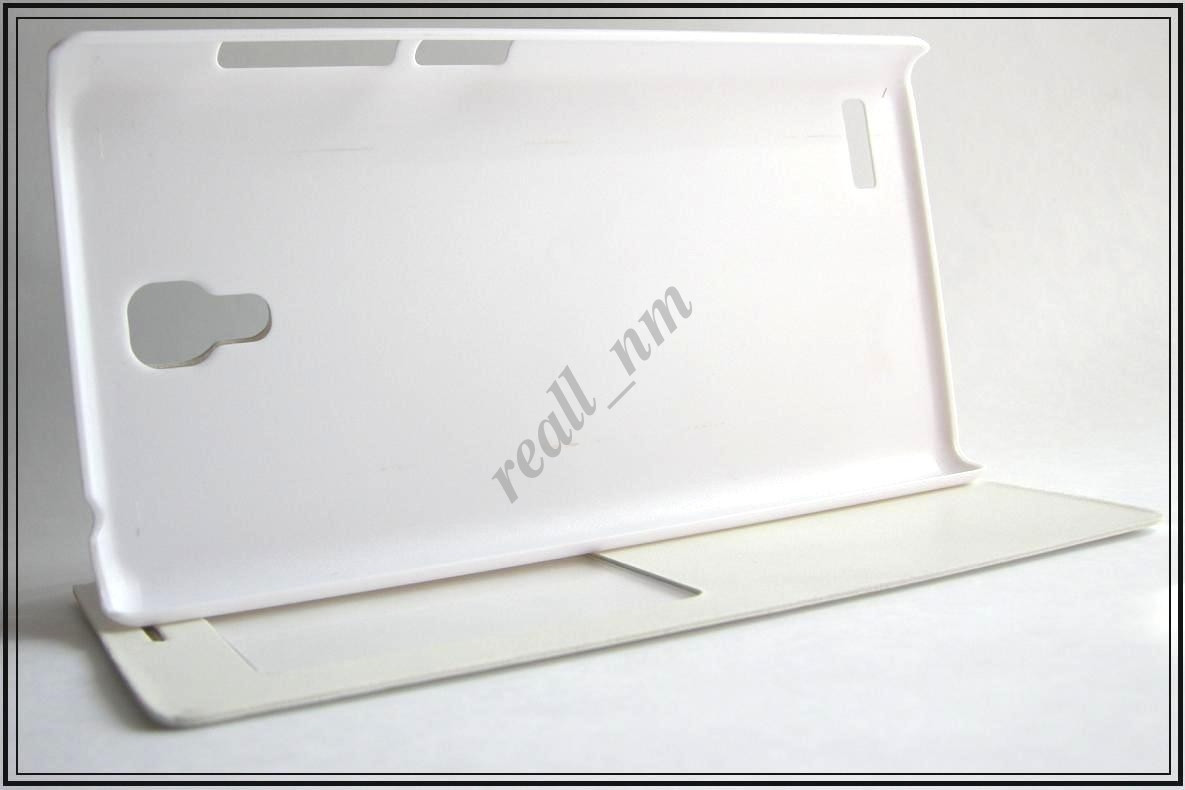 Белый кожаный чехол-книжка для смартфона Xiaomi Redmi Note - фото 5 - id-p92825220