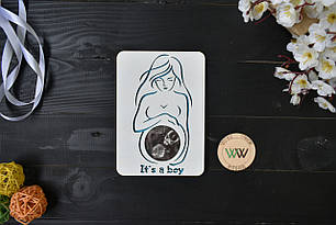 Рамка для знімка УЗД дівчина з животиком (it's a boy / це хлопчик) для хлопчика