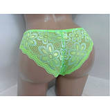 Мереживні трусики з низькою посадкою 40/42 салатові, фото 2