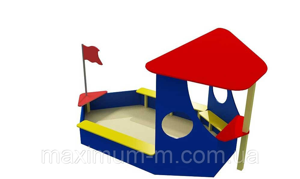 Пісочниця "Кораблик" 3,2х1,8х2,0