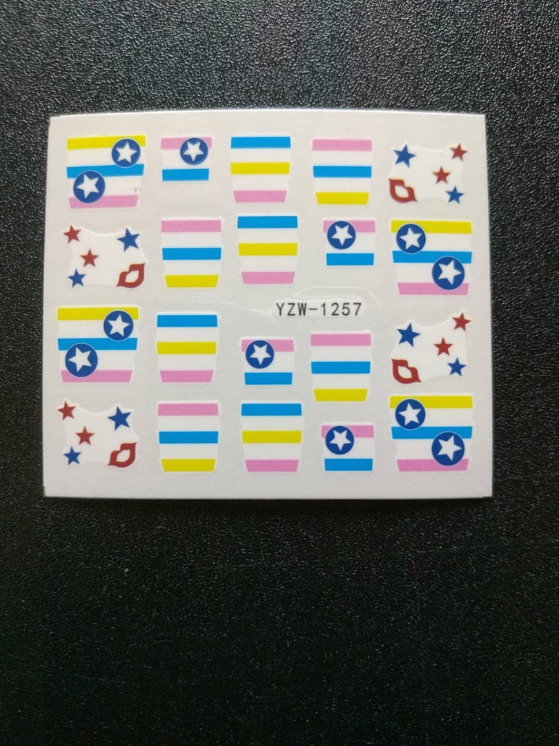 Наклейка на нігті, наклейка для нігтів, нігтьовий дизайн "прапор" 20 шт. набір