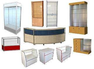 Вітрини, стелажі, полиці