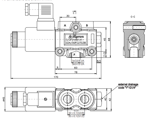 Купить Гидравлический диверторный клапан 3/2 FDV06 с электромагнитным ...