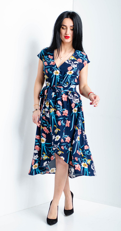 Сукня молодіжна легеня в квітковий принт розміри 44, 48., фото 1