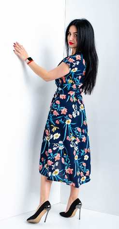 Сукня молодіжна легеня в квітковий принт розміри 44, 48., фото 2