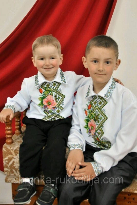 Заготовка під вишивку "Сорочка для хлопчика" "Вогняна шипшина" Світ рукоділля
