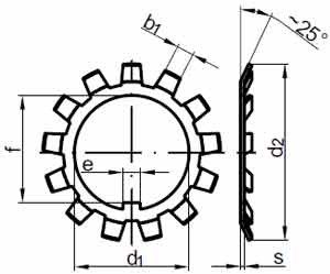 Креслення стопорної шайби многолапчатой