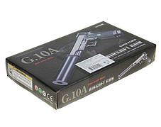 Дитячий іграшковий пістолет Galaxy G. 10A з глушником. Металевий з кулями в комплекті. Colt 1911, фото 2