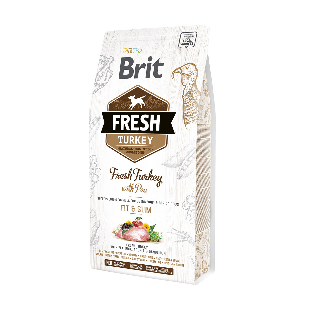 Brit Fresh Turkey With Pea 12 кг корм для собак з індичкою і горошком