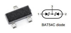 10 шт=BAT54C діод 0,2 А 30 В