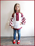Дитяча туніка вишита, блуза з бавовняним мереживом - 110 р., фото 2