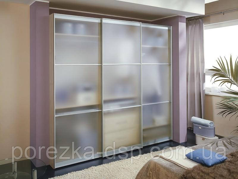 Двері розсувні для шафи-купе скло сатин, односторонній з перемичками