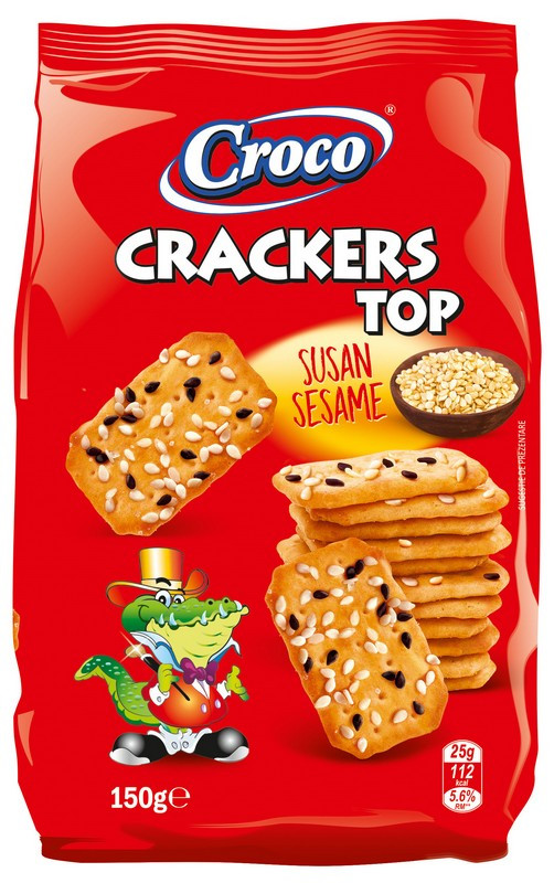Крекер Croco Crackers TOP 150г з кунжутом