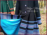 Пальто для дівчинки в етностилі "Верховина" (чорно блакитне), 134 р., фото 5