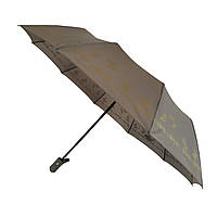 Женский зонт полуавтомат Bellissimo с золотистым узором на куполе на 10 спиц, серый, 018308-7