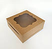 Коробка з крафт картону з віконцем 250х250х100 мм., фото 2
