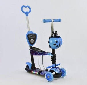 Самокат з сидінням і з ручкою Best Scooter 5в1 55001 Платформа і колеса святяться. Божа корівка, фото 2