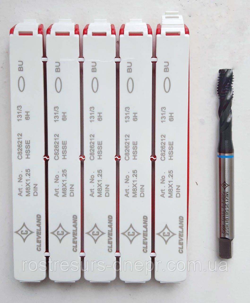 Мітчик спіральний SFT M8*1.25 C826212 DIN371 Blue Single Ring, фото 1