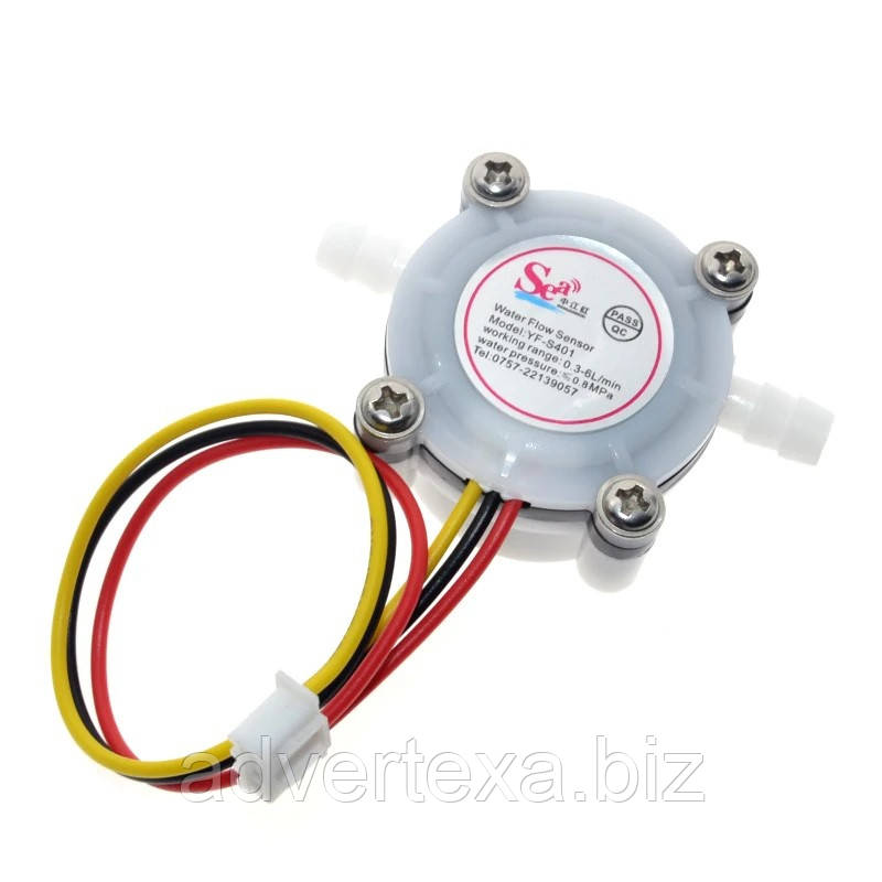 1/4" датчик витрати води, витратомір рідини 0,3-6л/хв. для Arduino