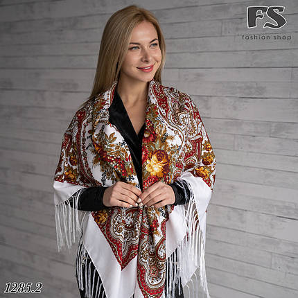 Павлопосадська шерстяна хустина Аромат літа, фото 1