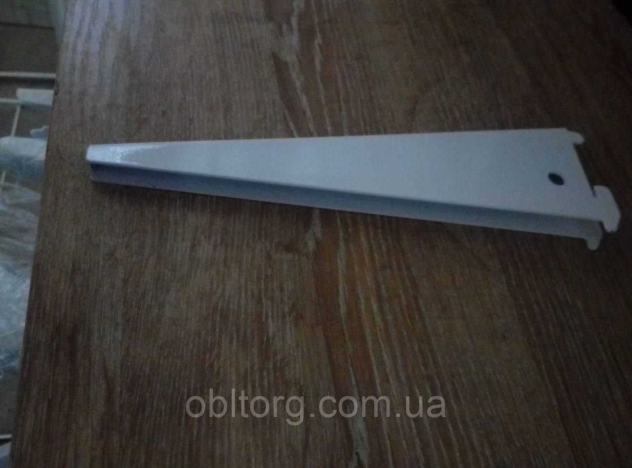 Кронштейн полкотримач 220мм подвійний для монтажу полиці ДСП в гардеробній системі зберігання Україна, фото 1