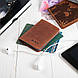Шкіряна обкладинка-органайзер для ID паспорта та інших документів коньячного кольору, фото 7
