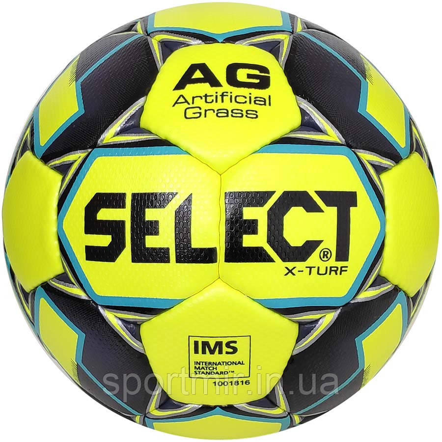 М'ЯЧ ФУТБОЛЬНИЙ SELECT X-TURF IMS (010), ЖОВТО/СІРИЙ Р.5 (0865146559), фото 1
