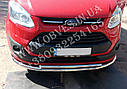 Захист переднього бампера Ford Custom 2013-2018 ( подвійний вус 60+42 мм), фото 3