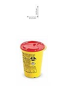 Одноразовый круглый контейнер DISPO желто/красный объемом 0.7 л