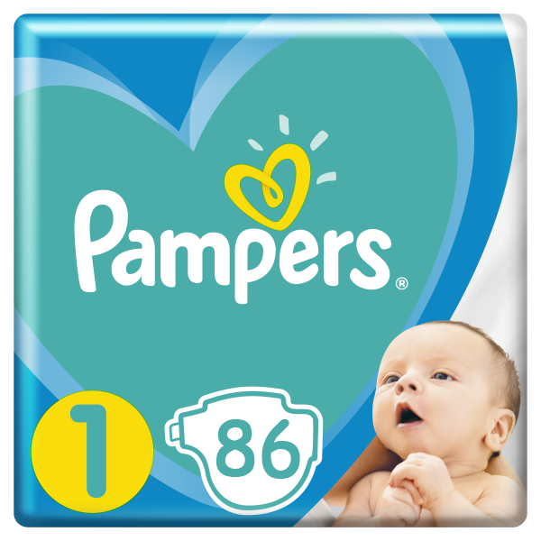 Підгузки дитячі Pampers New Baby Dry 1 (2-5 кг) Jumbo Pack,86 шт.