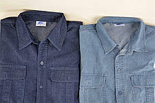 Сорочка чоловіча джинсова з коротким рукавом XL темно-синій, фото 3