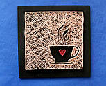 Кава пано в техніці стрінг-арт String Art, фото 7