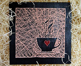 Кава пано в техніці стрінг-арт String Art