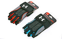Перчатки атлетические с фиксатором запястья Under Armour 2682 (спортивные перчатки): размер S-XL, 2 цвета