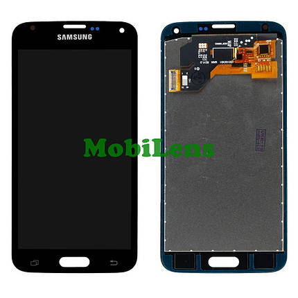 Samsung G900, G900F, G900A, G900H, Galaxy S5 Дисплей+тачскрин чорний (TFT) * з регулюванням яскравості, фото 1
