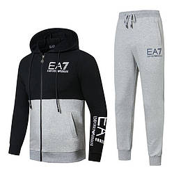 Спортивний костюм EA7 Emporio Armani Athletic Cotton Tracksuit M Сірий з чорним (88263)