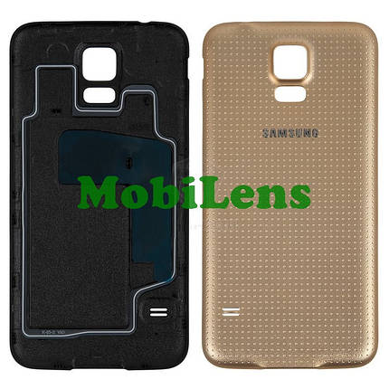 Samsung G900, G900F, G900A, G900H, Galaxy S5 Задня кришка золотиста, фото 1