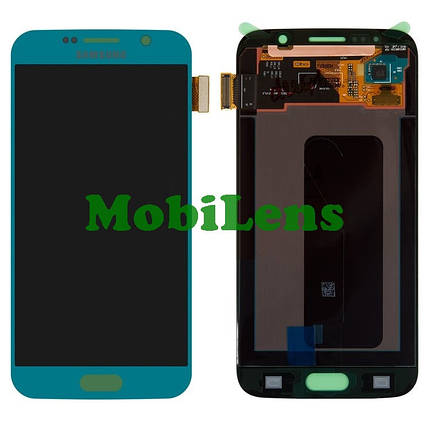 Samsung G920, G920F, Galaxy S6 Дисплей + тачскрин (модуль) блакитний Original (AMOLED), фото 1