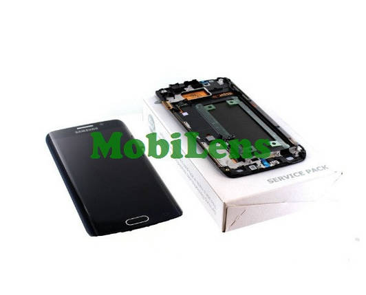 Samsung G925, G925F, Galaxy S6 Edge Дисплей+тачскрин темно-синій *в рамці Original (AMOLED) *Service Pack, фото 1