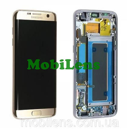 Samsung G935, G935F, Galaxy S7 Edge Дисплей+тачскрин (модуль) золотистий * у рамці Original (AMOLED), фото 1