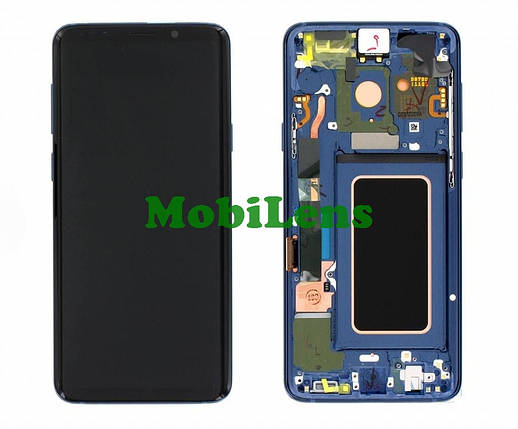 Samsung G965, G965F, Galaxy S9 Plus Дисплей+тачскрин(модуль) *в синей рамке Coral Blue Original (AMOLED) *Serv, фото 1