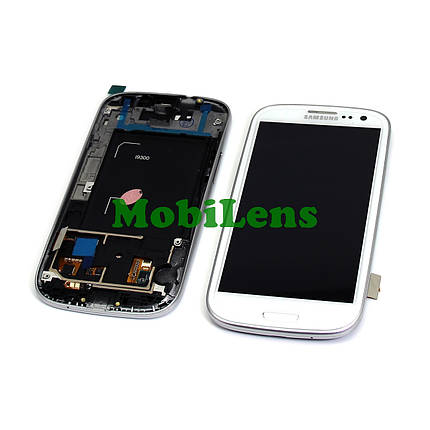 Samsung i9300, Galaxy S3 Дисплей + тачскрин (модуль) білий *в рамці (TFT) * з регулюванням яскравості, фото 1