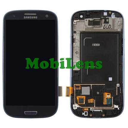 Samsung i9300, Galaxy S3 Дисплей + тачскрин (модуль) темно-синій *в рамці Original (AMOLED), фото 1