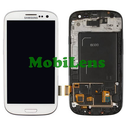 Samsung i9300, Galaxy S3 Дисплей + тачскрин (модуль) білий *в рамці Original (AMOLED), фото 1