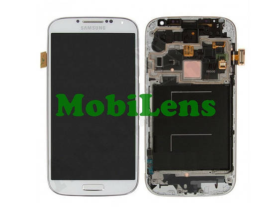 Samsung i9500, Galaxy S4 Дисплей + тачскрин (модуль) білий *в рамці Original (AMOLED), фото 1