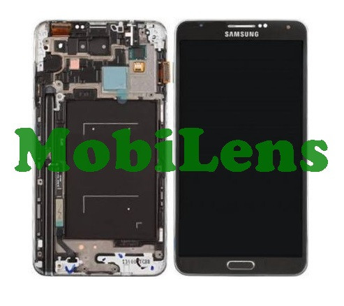Samsung N900, N9000, Galaxy Note 3 Дисплей + тачскрин (модуль) темно-сірий * у рамці Original (AMOLED)