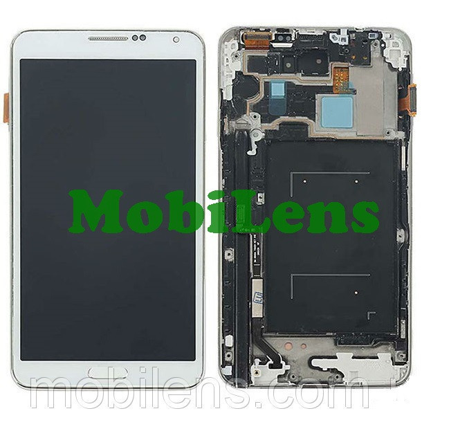 Samsung N900, N9000, Galaxy Note 3 Дисплей + тачскрин (модуль) білий *в рамці Original (AMOLED)