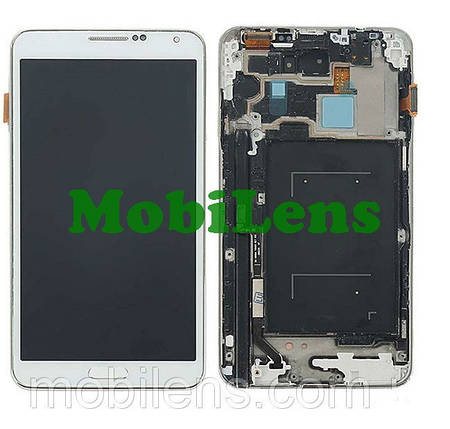 Samsung N900, N9000, Galaxy Note 3 Дисплей + тачскрин (модуль) білий *в рамці Original (AMOLED), фото 1