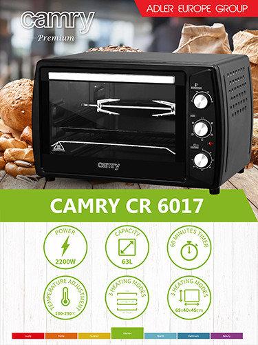 Електропіч — духовка 63 л Camry CR 6017