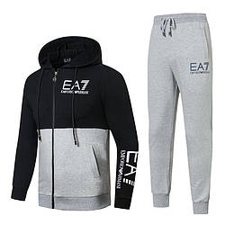 Спортивний костюм EA7 Emporio Armani Athletic Cotton Tracksuit XXL Сірий з чорним (88263)